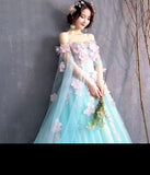Princess Lace 3D Flower Quinceanera Dress With Cape