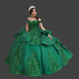 Emerald Green Off-Shoulder Quinceañera Dress