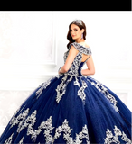 Quinceañera Ball Gown with Cap Sleeves
