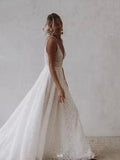 Elegant Sweetheart Sleeveless A Line Wedding Dress