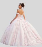 Light Pink Off-Shoulder Quinceañera Dress