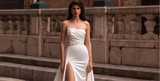 Gorgeous Side High Split Plate Satin Mermaid Wedding Dress