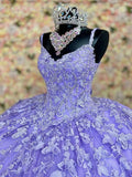 Lace Applique Floor Length Quinceanera Dress With Cape