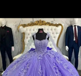 Glittering 3D Flowers Quinceanera Dress