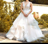 Tiered Lace A-line Wedding Dress