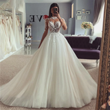 Exquisite Lace Applique Wedding Dress