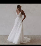 Elegant Sweetheart Sleeveless A Line Wedding Dress