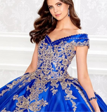 Royal Blue Off-Shoulder Quinceañera Gown