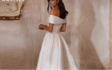 Off Shoulder Satin Mermaid Wedding Dress
