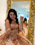 Quinceañera Dress with Detachable Sleeves