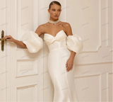 Satin Strapless Mermaid Wedding Dress