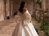 Modern Bow Decorate Princess A Line Wedding Dress