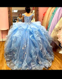 Glittering Off-Shoulder Prom Quinceanera Dress