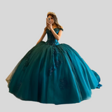 Lace Up Back Appliques Quinceanera Dress