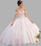 Light Pink Off-Shoulder Quinceañera Dress