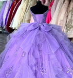 Shiny V-Neck Ball Gown 15 Year Old Quinceanera Dress