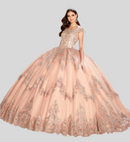 Quinceañera Ball Gown with Cap Sleeves