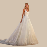 Sexy Lace V-Neck Wedding Dress