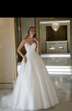 Sweetheart Sleeveless Beading Ball Gown A Line Wedding Dress