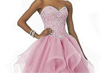 Pink Ruffled Tulle Formal Dress