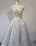 Tiered Lace A-line Wedding Dress