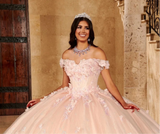 Puffy Off The Shoulder Flowers Quinceanera Ball Gown
