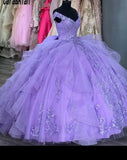 Shiny V-Neck Ball Gown 15 Year Old Quinceanera Dress