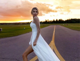 Fashion Modern One Shoulder Chiffon Mermaid Wedding Dress