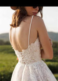 Vintage Sweetheart Spaghetti Straps A Line Wedding Dress