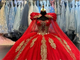 Red Ball Gown Quinceañera Dress