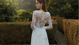 Beach Wedding Dress with Illusion Back