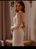 Vintage V-Neck Backless Mermaid Wedding Dress