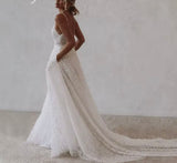 Elegant Sweetheart Sleeveless A Line Wedding Dress