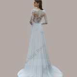 Beach Wedding Dress with Illusion Back