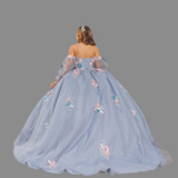 Princess Off Shoulder Floral Quinceanera Dress