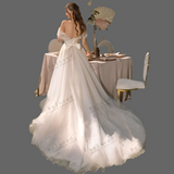 Classic Off The Shoulder Bow Decorate A Line Wedding Dress