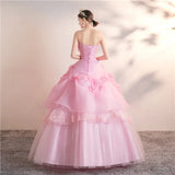 Pink Red Strapless Plus Size Quinceañera Dress