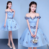 3D Butterfly Off-Shoulder Short Dress