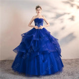 Ice Blue Strapless Quinceañera Dress