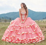 Quinceañera Sweetheart Watermelon Gown
