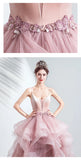 Pink Flower Backless Qipao Dress