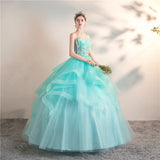 Ice Blue Strapless Quinceañera Dress
