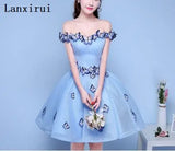 3D Butterfly Off-Shoulder Short Dress