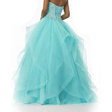 Pink Ruffled Tulle Formal Dress