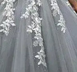 Lace Classic V-neck Elegant Princess A-Line Wedding Dress SET ONE