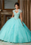 Organza Crystals Beaded Ruffles Formal Gown, Quinceanera Dress