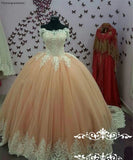 Peach Quinceañera Gown