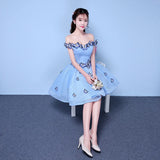 3D Butterfly Off-Shoulder Short Dress