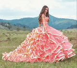 Quinceañera Sweetheart Watermelon Gown
