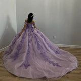 Lilac Quinceañera Dress with Sleeves